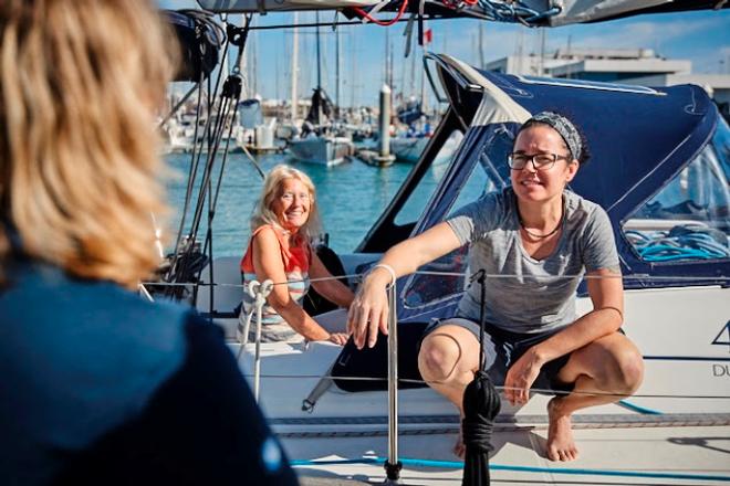 Lyssandra Barbieri's all female crew on Dufour 40 Hatha Maris ©  James Mitchell / RORC